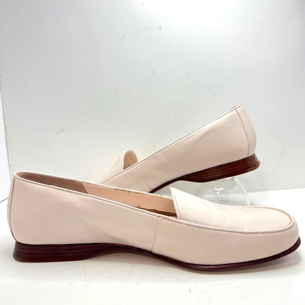 Bass Kazia Women Blush Pink Leather Loafers Size 9M Made in‎ Brazil Low Heel